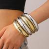 Fashion Big Cuff Bangles Bracelets Women Vintage Statement Plastic Geometric Open Bangle Hip Hop Punk Gold  Color Jewelry
