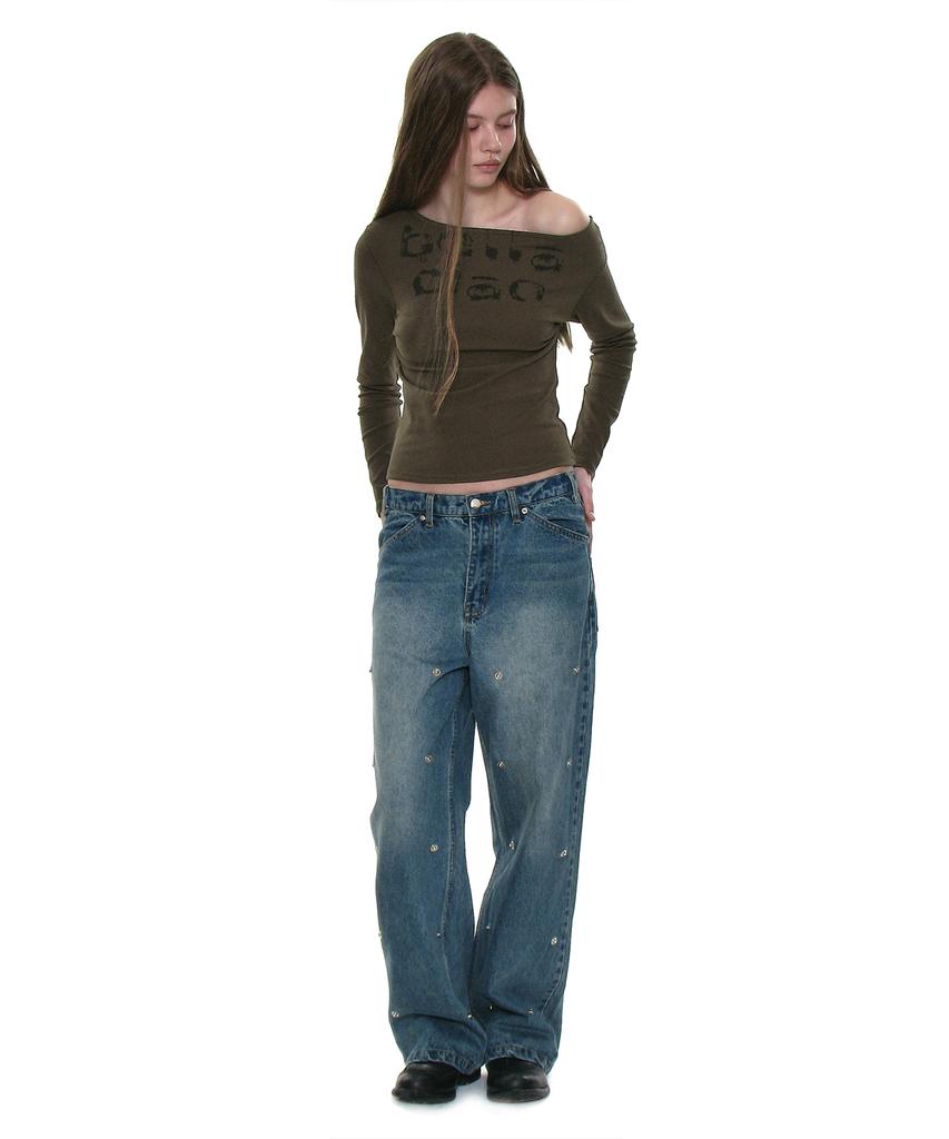 PARTIMENTO WOMEN Ciao Bella 76 Asymmetrical Long Sleeve Tee_Brown
