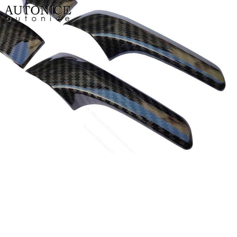 4pcs Carbon Fiber Color Inner Door Handles Cover Fit for Toyota Hilux Revo Rocco 2015 2016 2017 2018