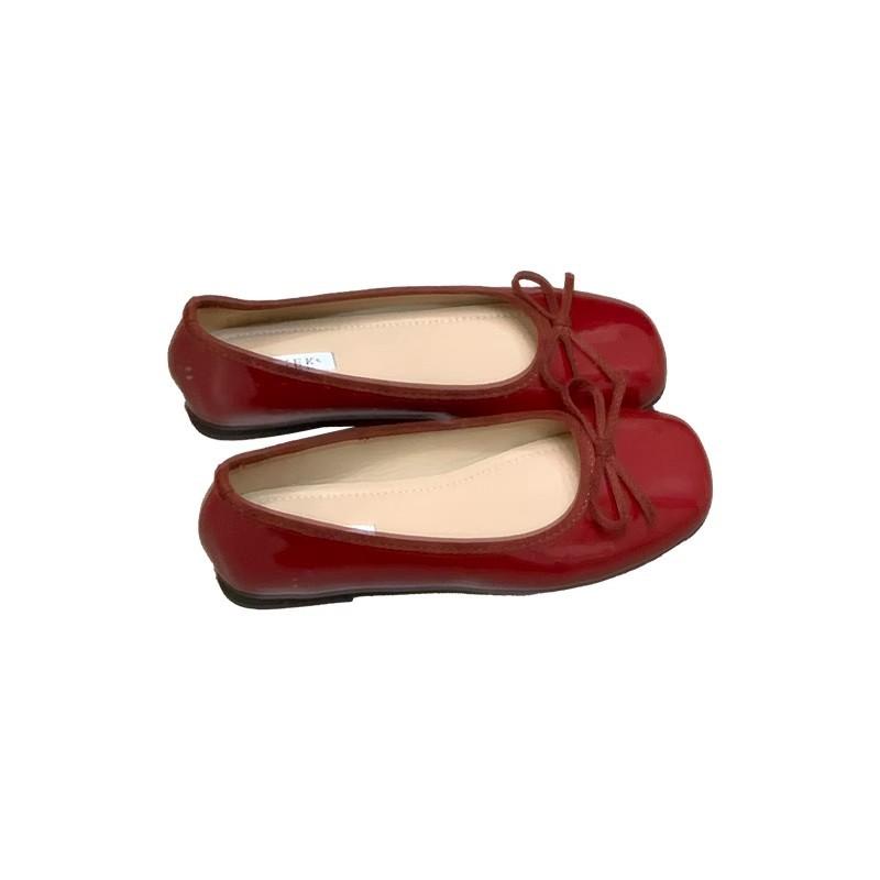 French Bow Shallow Mouth Single Shoes Women's Mary Jane Shoes 2025 Autumn New Flat Grandma Shoes Gentle Evening Shoes