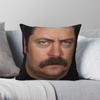 Parks And Recreation Ron Swanson Square Pillowcase Polyester Linen Velvet Printed Zip Decor Throw Pillow Case Car Cushion Cover
