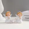 2pcs Angel Flower Fairy Cute Warm Countryside Resin Crafts Garden Home Living Room Entrance Decoration Ornament Birthday Gift