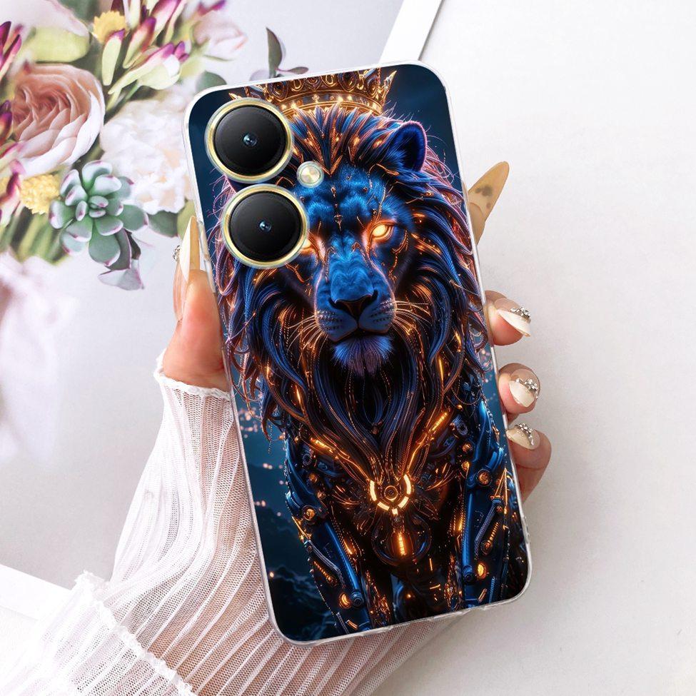 Für Vivo Y27 Hülle Transparent Niedliche Katze Mode Schmetterling Lustig Bemalt Weiche Handyhülle Für VivoY27 V2249 Abdeckung