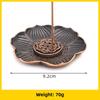 1pc Portable Alloy Lotus Incense Holder, 9-Hole Meditation Stick Stand, Zen Home Decor (Without Incense)