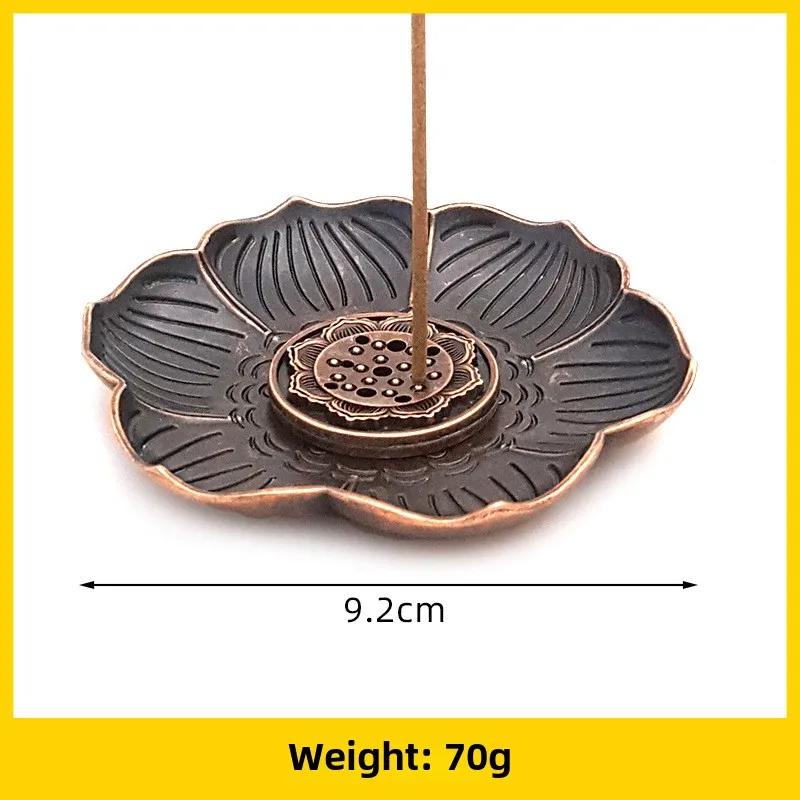 1pc Portable Alloy Lotus Incense Holder, 9-Hole Meditation Stick Stand, Zen Home Decor (Without Incense)