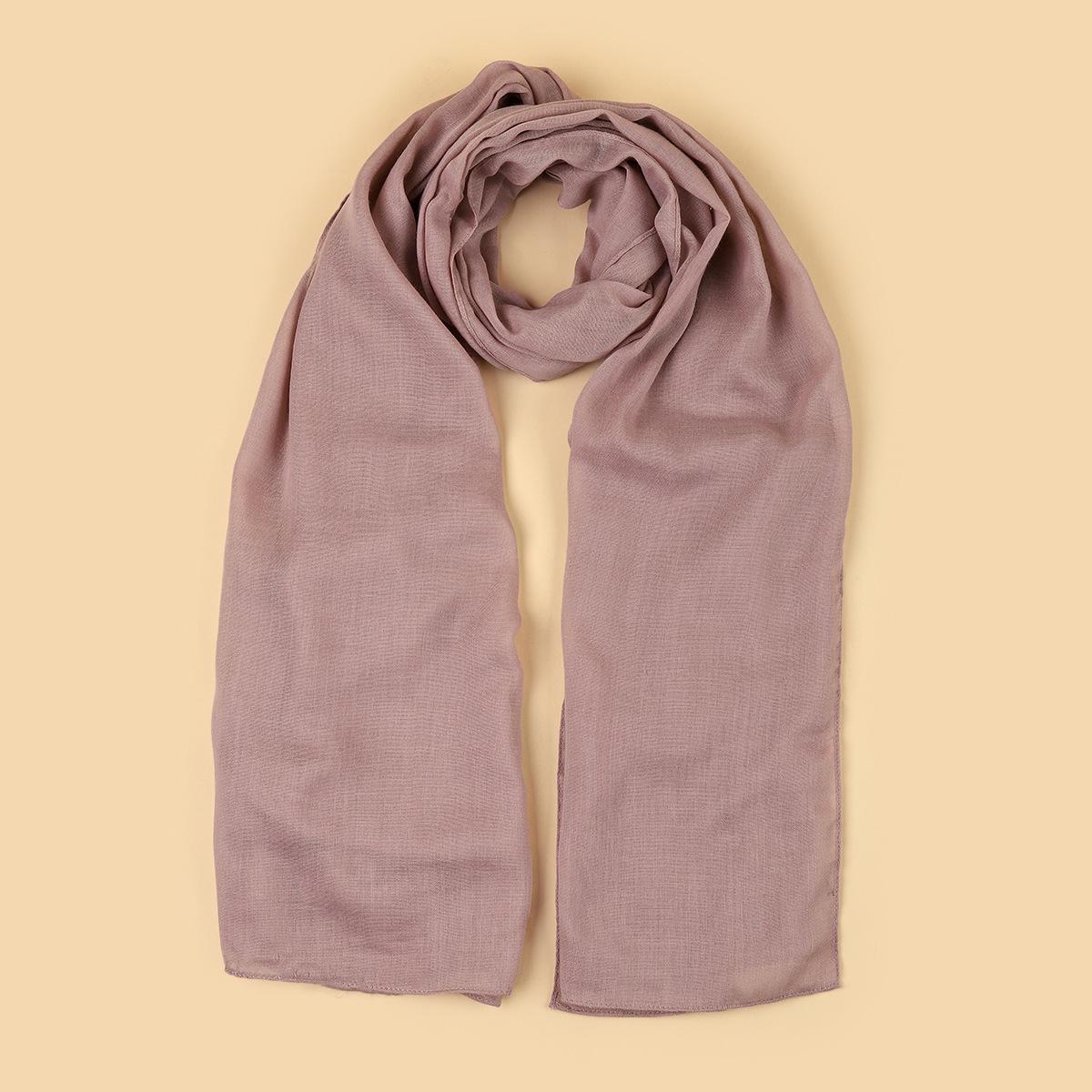 Ethnic Style Encrypted Cotton Scarf: Malaysian Long, Plain, Gauze Headscarf