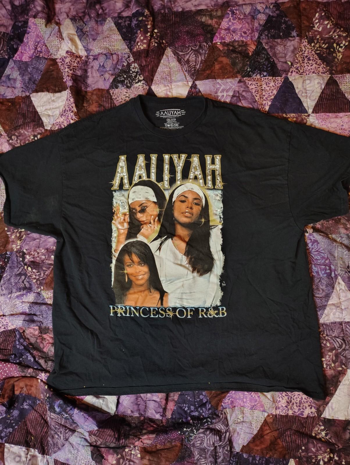 Aaliyah Princess Of RB T-Shirt Mens 2XL Black Rap Hip Hop Vintage Retro Style S