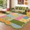 Living Room Rug Large Size Contrast Color Special-shaped Floor Mat Fluffy Faux Cashmere Carpet Dopamine Creative Bedroom Rugs