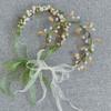 Elegant Pearl/ Leaf Hairband Delicate Headband for Flower Girl Trend Model Show Performances Wedding Party Headpieces