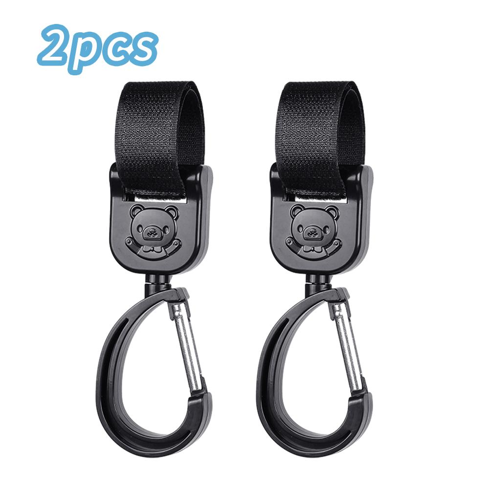 FONKEN 2 Pcs/Lot Baby Stroller Hook Cartoon Bear 360 Degree Multi Purpose Pram Hooks Infant Bag Hanger Organizer Car Seat Accessories