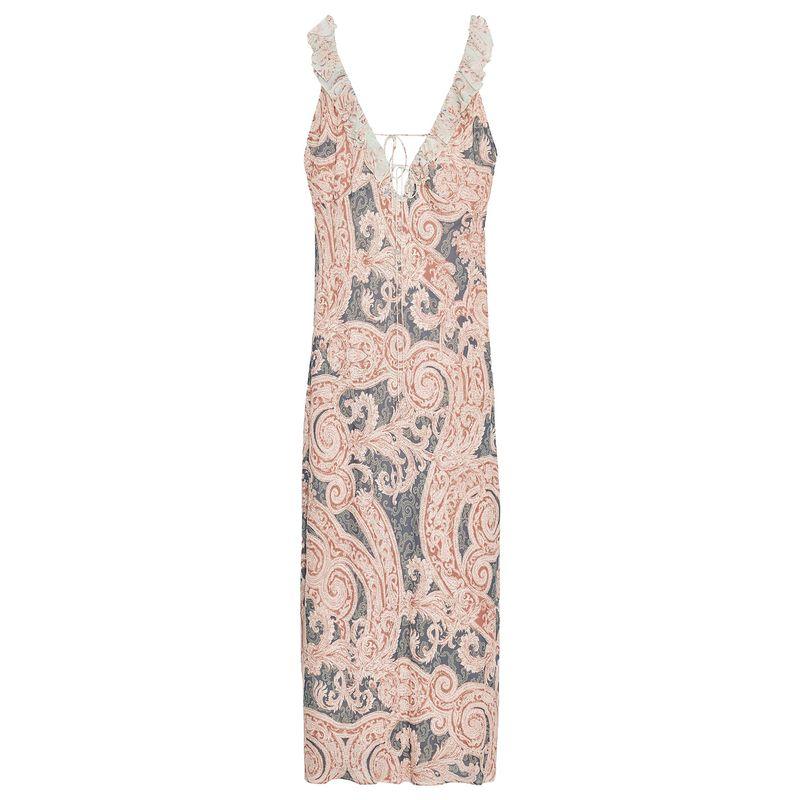 

Zaprha Women clothes Laminated Decoration V-neck Sleeveless A- line Hem Print Underwear Dress 3545575 Print L