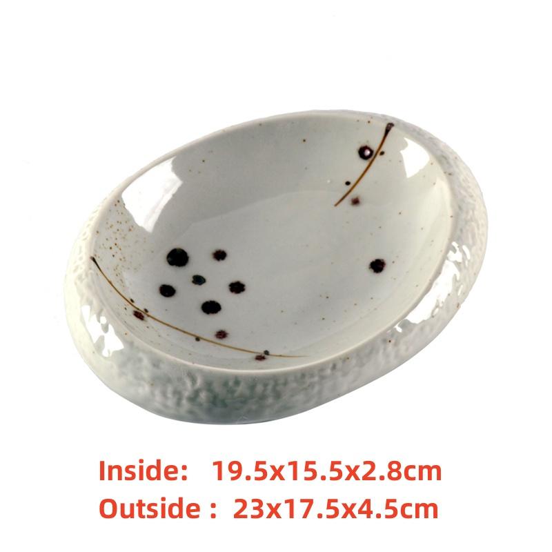 seafood Creative Stone Pattern Ceramic Bowl Thick Edge Sushi Bowl Sashimi Dessert Bowls Soup Bowls Restaurant Special Tableware