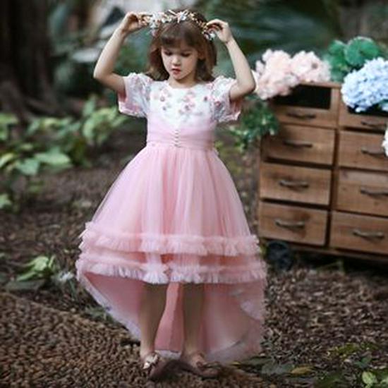 Popular European and American Flower Girl Tulle Cake Dress - Girls' Princess and First Birthday Dress