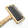 Cats Brush Bamboo Wood Handle Dog Grooming Comb Gently Removes Loose Hair Tan