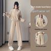 Women's 2024 Double-Sided Fleece Tracksuit: Cozy Yoga Jacket & Casual Warm Pants for Autumn/Winter Fitness.