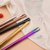 2Pcs/Set Reusable Drinking Straw Stainless Steel Straw Wide Metal Straws Set Milkshake Bubble Tea Straw with Cleaner Brush