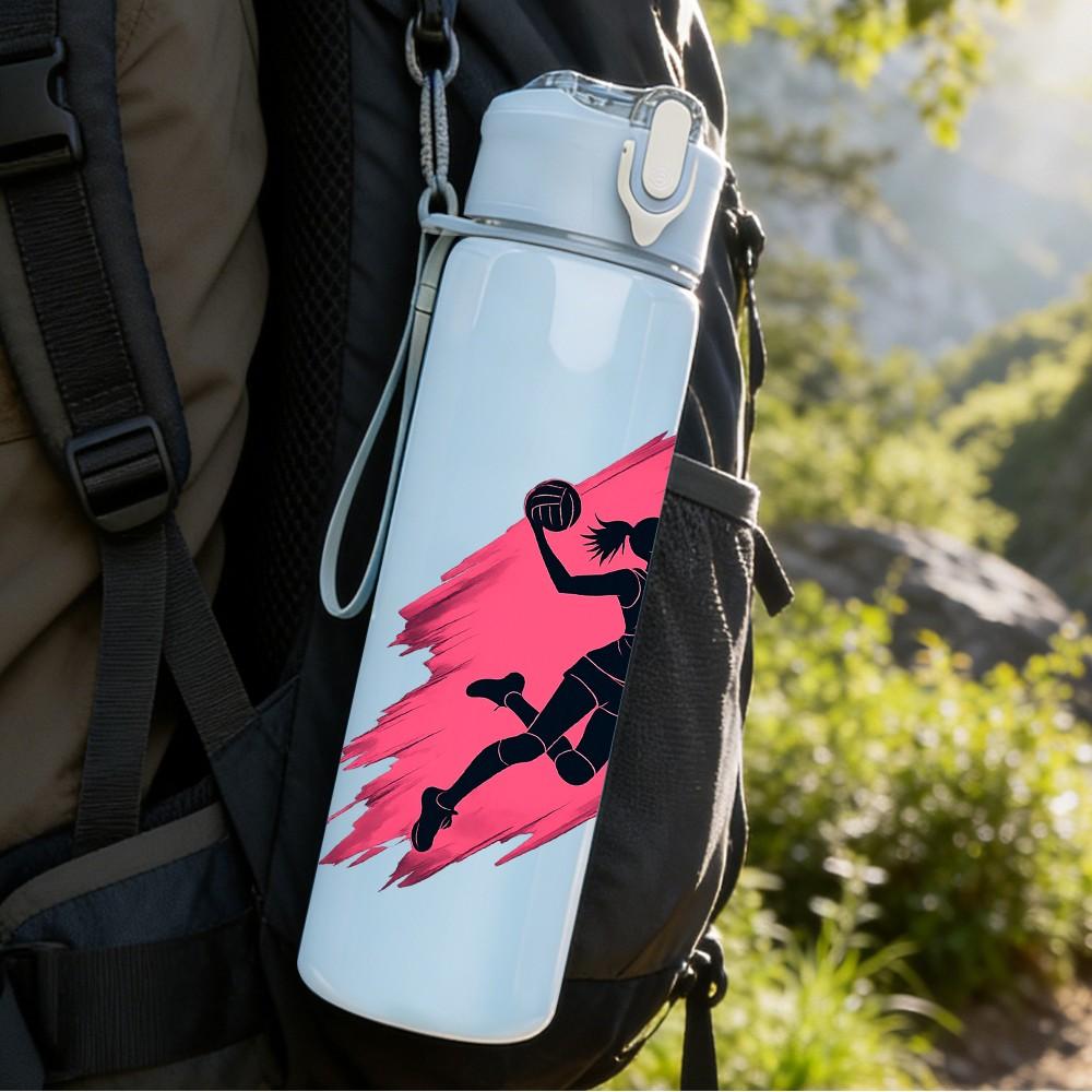 1PC Dynamic Dancer Silhouette Art Print 750ml Color Plastic Sports Water Bottle Leakproof Flip Straw Lid Suitable for Sports Office Home Use