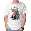 Unisex Crew Neck T-Shirt Lone Swordsman Sumi-e Graphic Short Sleeve Casual Tee
