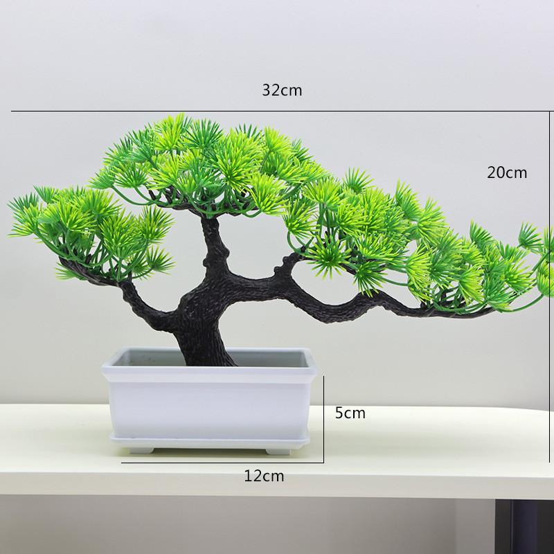 Faux Pine Bonsai Tree Indoor Decoration Plastic Green Plant For Living Space