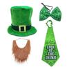4pcs Set Fake Beard Saint Patrick's Day Top Hat Irish Festival Costume  Theme Party Decor
