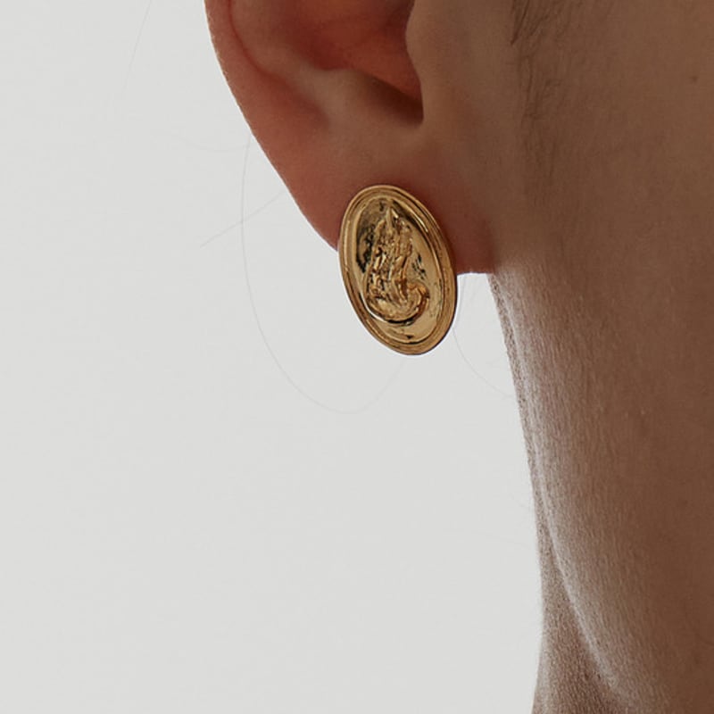 Invisible Collage FRAMED MATIERE EARRING_GOLD