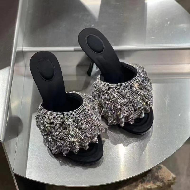 Fashion 2025 Star style Luxury Rhinestones Women Sandals Elegant stiletto High heels Slingback Gladiator sandals Summer Party Prom shoes