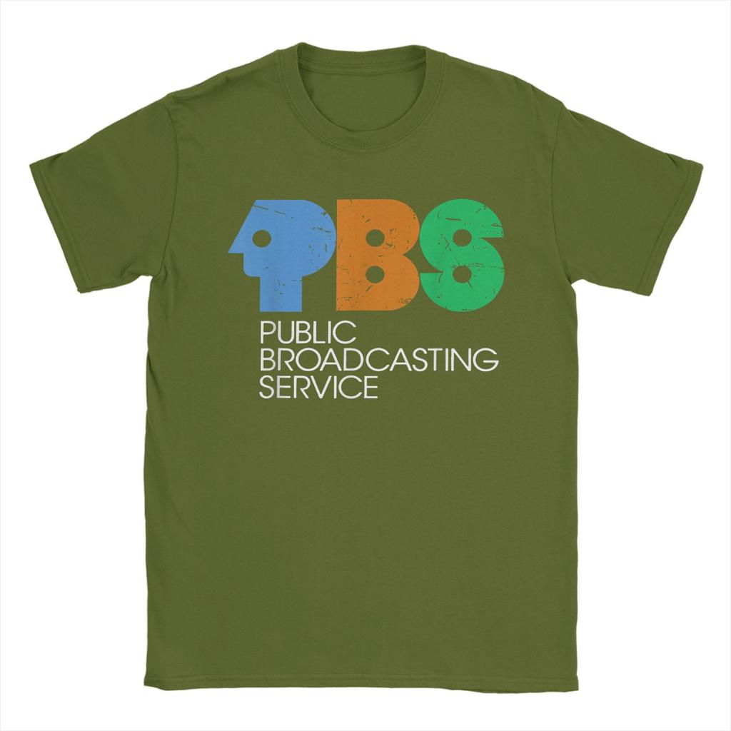 Novelty Vintage 70s 80s Protect P.B.S Logo T-Shirts Men Crew Neck 100% Cotton T Shirts Save PBS Short Sleeve Tee Classic Clothes