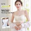 LangSha Seamless Backless Bandeau Bra, Push-Up for Small Breasts, Can Be Exposed, Thin Straps, One-Piece Fixed Cups, Vest-Style Brassiere