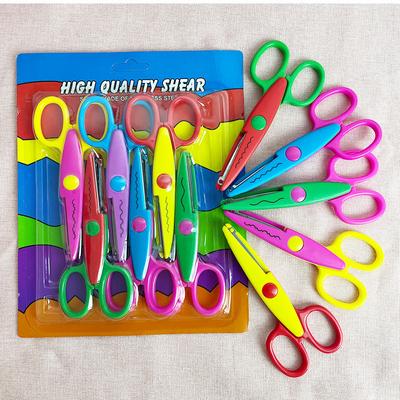 6 szt. Kolorowy plastikowy album dla dzieci, papier do dekoracji, nożyczki do cięcia