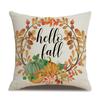 Thanksgiving Linen Pillowcase Autumn Pumpkin Print Pillow Cushion Cover