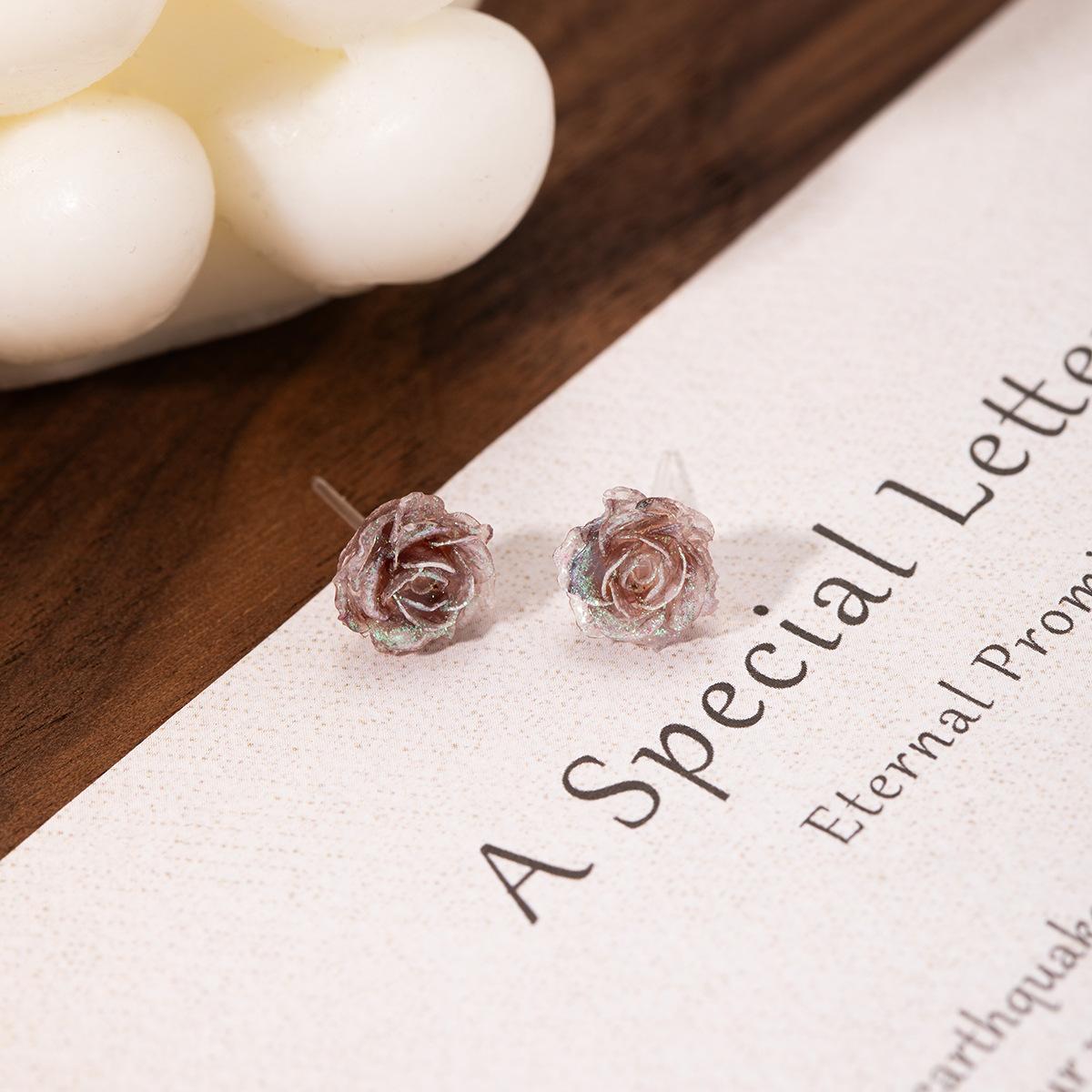 Французские милые серьги-пусеты в виде розы для женщин, новые, легкая роскошь, высокое качество, трендовые, модные, темпераментные