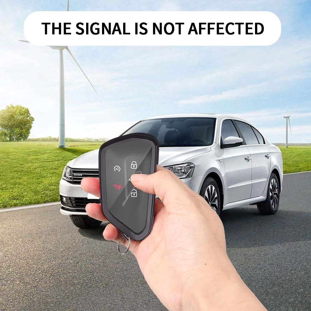 QBUC for Volkswagen Key Fob Cover with Keychain,Car Key Case Fit for VW ID.4 ID.6 MK8 Golf GTI Atlas Cross Sport 2025 Tiguan (Black)