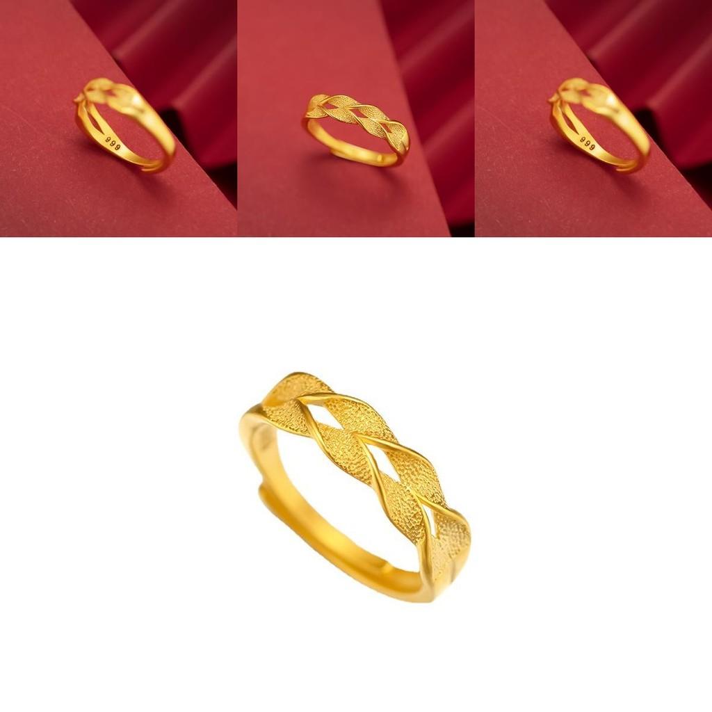 Modern Gold-plated Wheat Spike Ring Adjustable Design For Fashion-forward Women