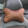 Headrest Pillow For Car 2 Pieces Breathable Vehicle Cushion Leopard Print Car Seat Neck Pillow With Adjustable Strap For Adults