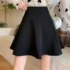 2024 Spring Black High Waist A-Line Skirt: Women's College Style, Slim, Anti-Exposure
