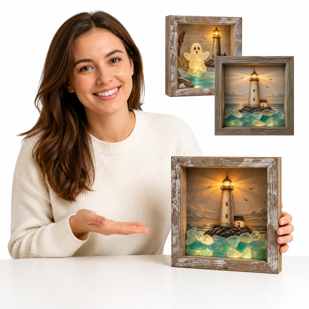 LED Sea Glass Decorative Night Light with USB