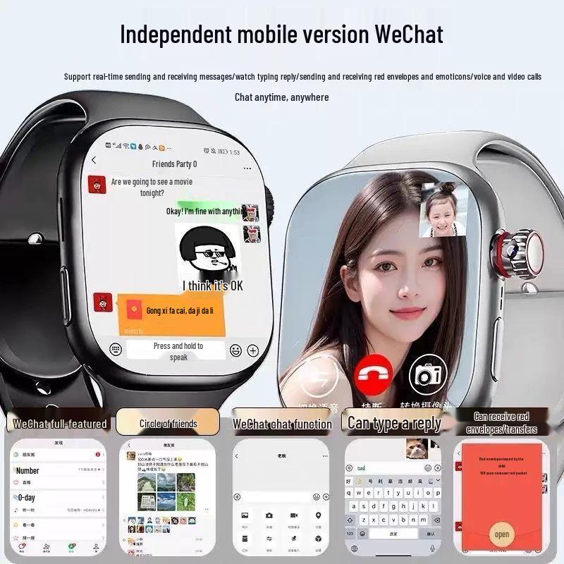 5G Dual System Smartwatch with Card Slot, Touchscreen & Rotating Camera
