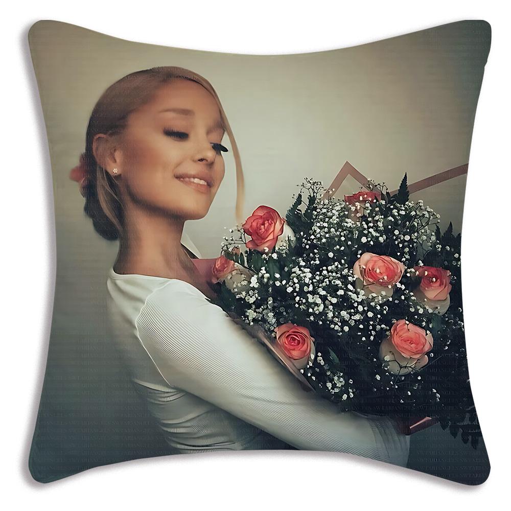 Singer For Arianas G-Grande Pillow Covers Cartoon Sofa Decorative Home Double-sided Printing Short Plush Cute Cushion Cover