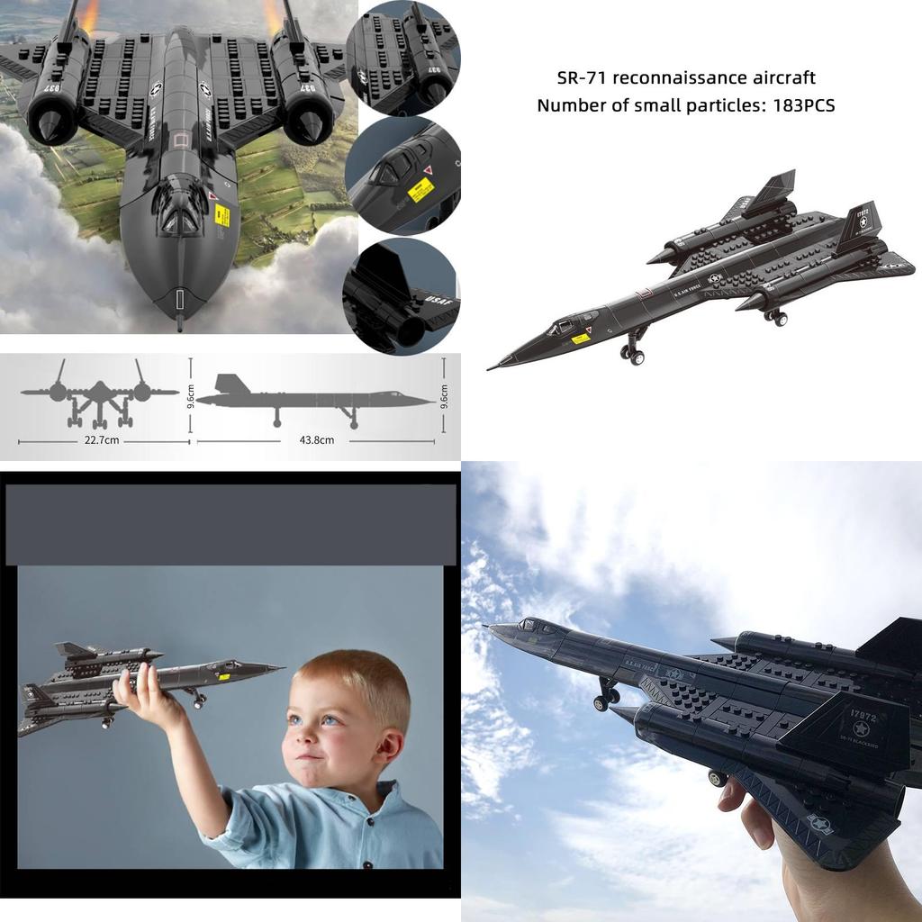 Sr-71 Blackbird Military Spy Plane Building Toy For Kids