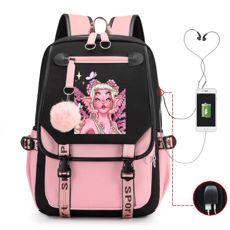 Melanie Martinez Peripheral Printed Backpack Female Fashion Student Multifunctional Casual School Bag