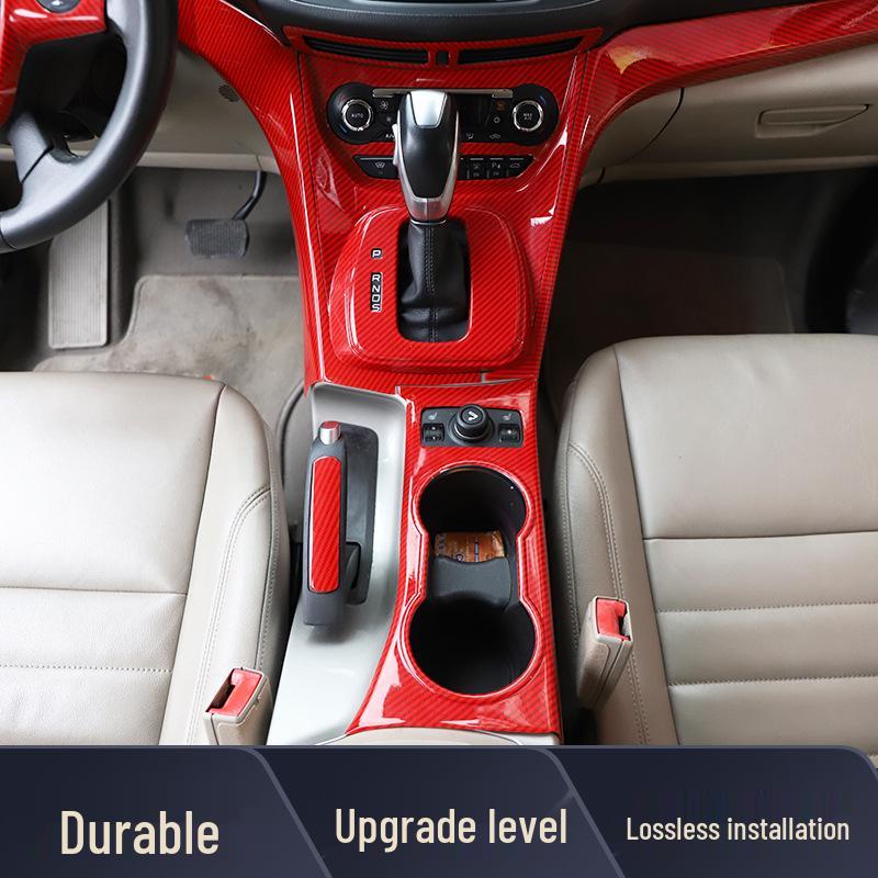 13-15 Kuga Kohlefaser Navigationskonsolenaufkleber - Pfirsichholz-Stil