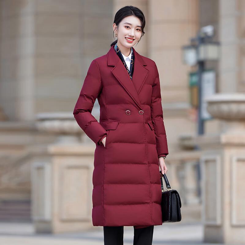 

Элегантное женское зимнее пальто средней длины с лацканами и утеплителем от Trolman 3XL