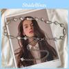 Modern Metal Silver Waist Belt With Crystal Embellishments For Elegant Dress And Suit Accessories