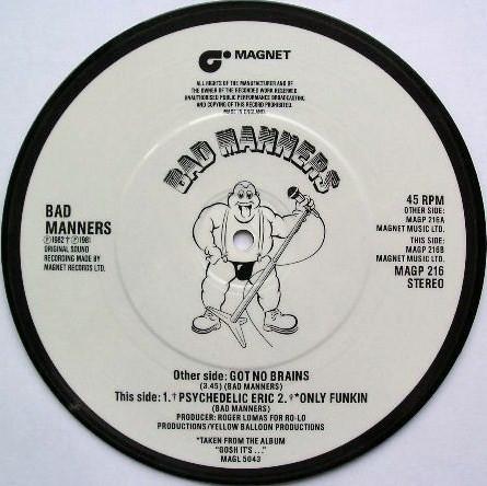 

7inch Record BAD MANNERS - Got No Brains MAGP216 Magnet 1982 UK Rock Used