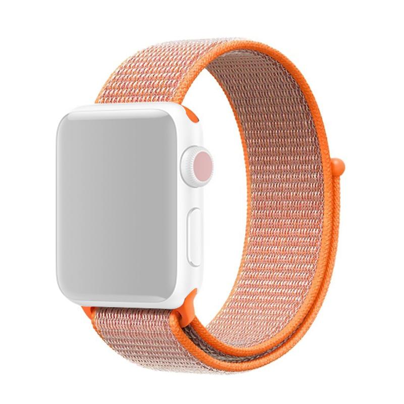 Solid Color Nylon Loop Fastener Smart Watch Strap for Apple Watch Series 10 42mm/9 8 7 41mm/SE (2023) SE (2022) SE 6 5 4 40mm/3 2 1 38mm