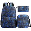 Large Capacity Schoolbag with Shoulder Strap; Student Three-piece Pencil Case Set