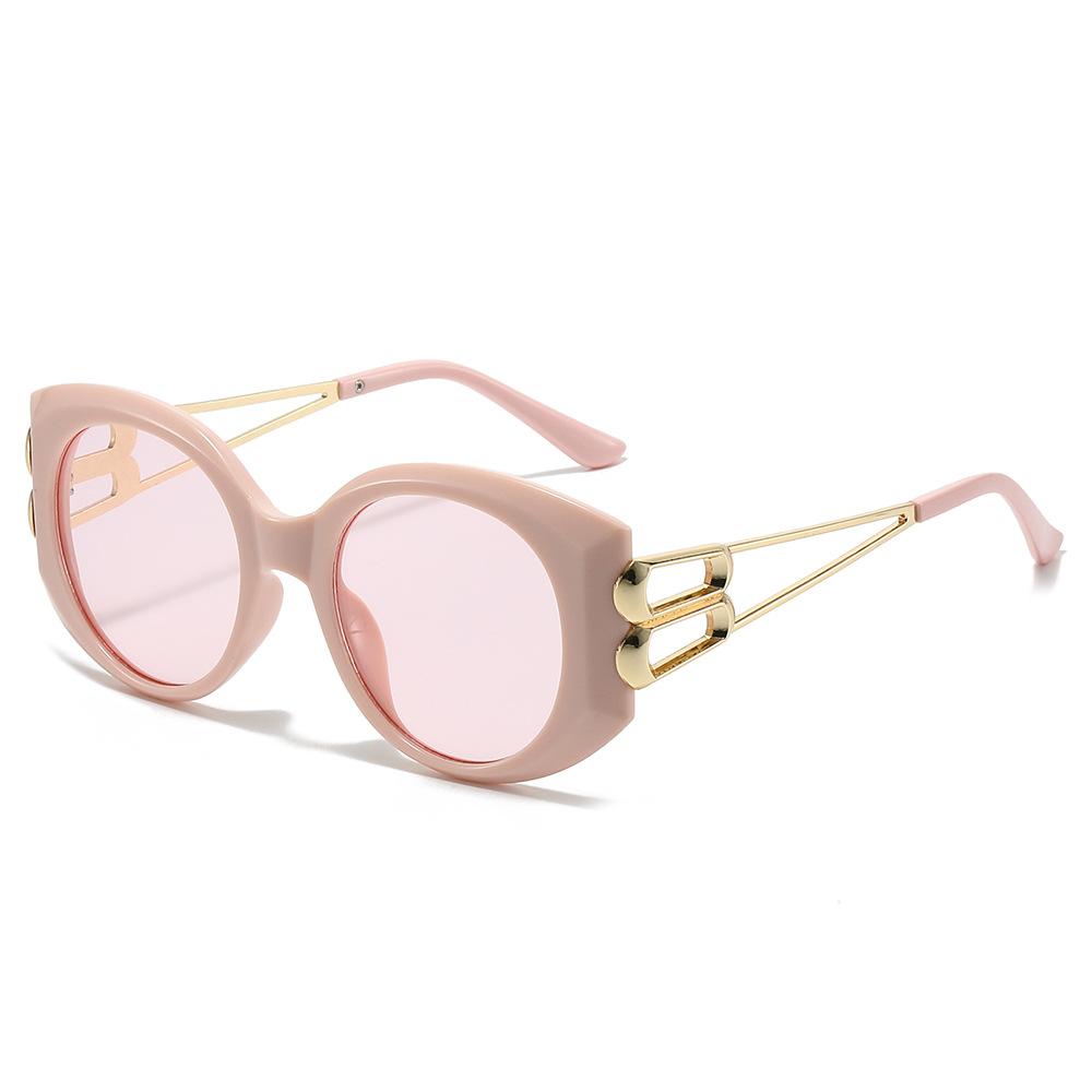 New Retro Large Frame Oval Women Sunglasses Luxury Brand Jelly Color Double Bridge Frame Design Trendy Men Sun Glasses Uv400 as  picture