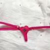 Extra Mini Female Tback Crotchless Sexy Thong Hot Pink Cherries G-String Shorts Crotch Depth Sexy Erotic Women Underpants