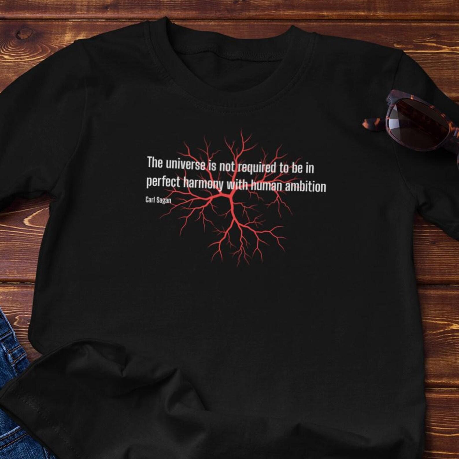 Carl Sagan Quote T-Shirt | Universe Harmony Cotton Tee S