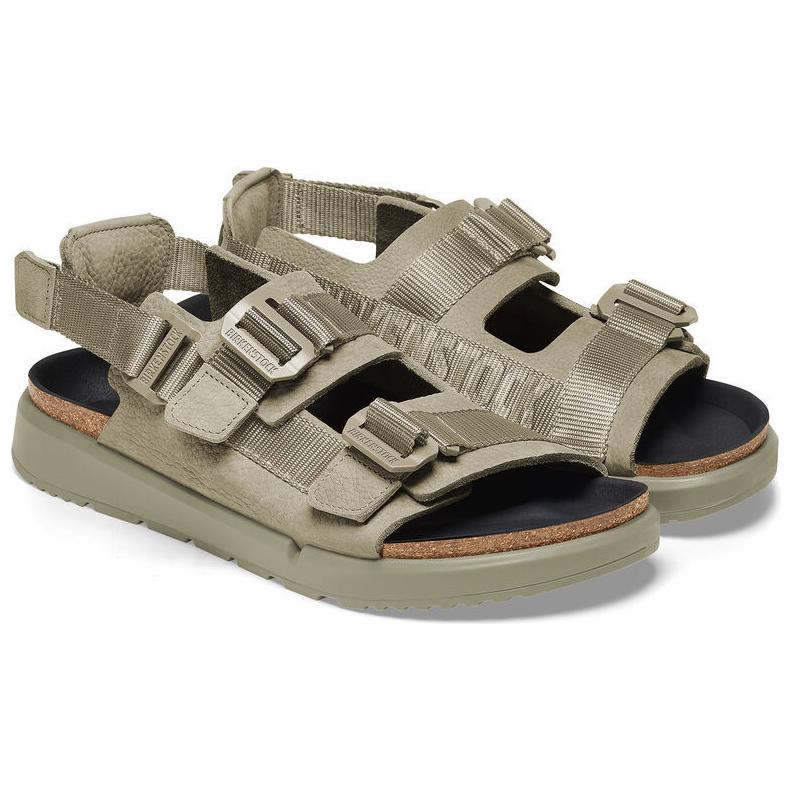 Birkenstock Sandálias de Couro para Praia Unissex Castanho Claro 1026398